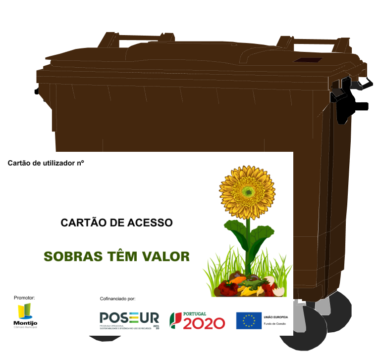 Contentor e carto de acesso